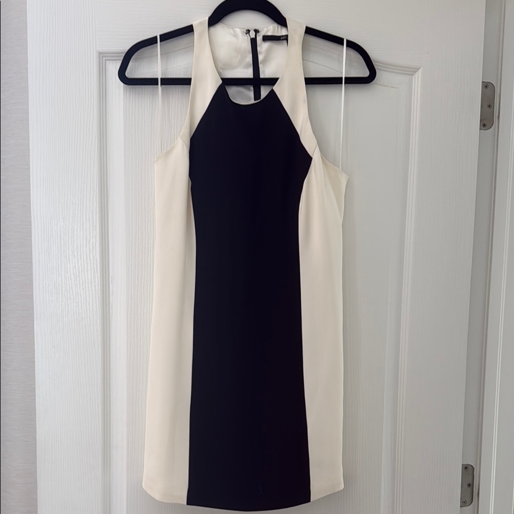 JAYGODFREY Black Halter Sheath Mini Dress